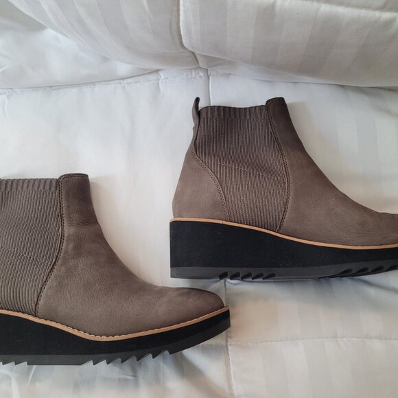 Eileen Fisher Wedge Suede Booties - Picture 3 of 7